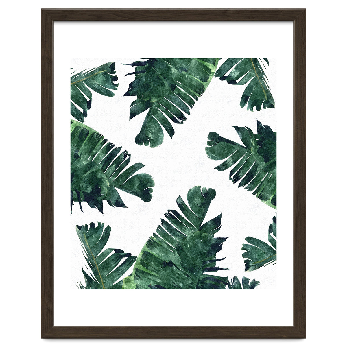 Banana Leaf Watercolor Painting, Tropical Nature Botanical Palm Illustration Bohemian Minimal Luxe