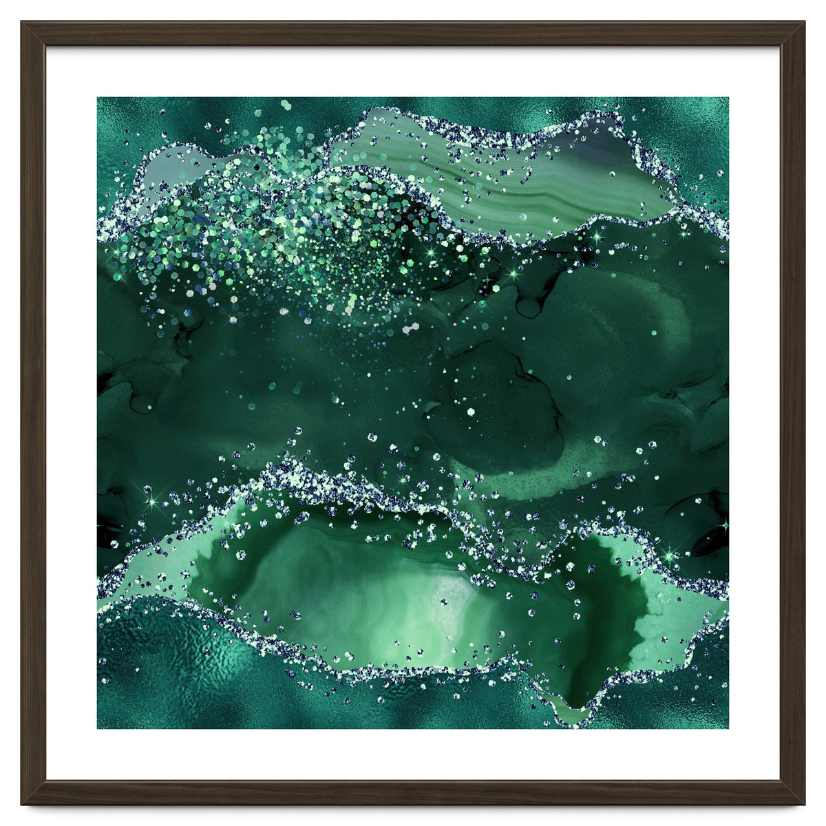 Emerald Glitter Agate Texture 04