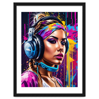 Girl In Headphones, Graffiti