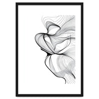 Abstract Black And White Swirls And Lines Flowing Art