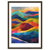 Vibrant Abstract Patchwork Landscape Art