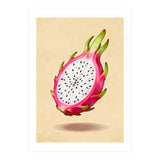 Dragonfruit, Watercolor Illustration, Tropical Pink Art (Print Only) thumbnail