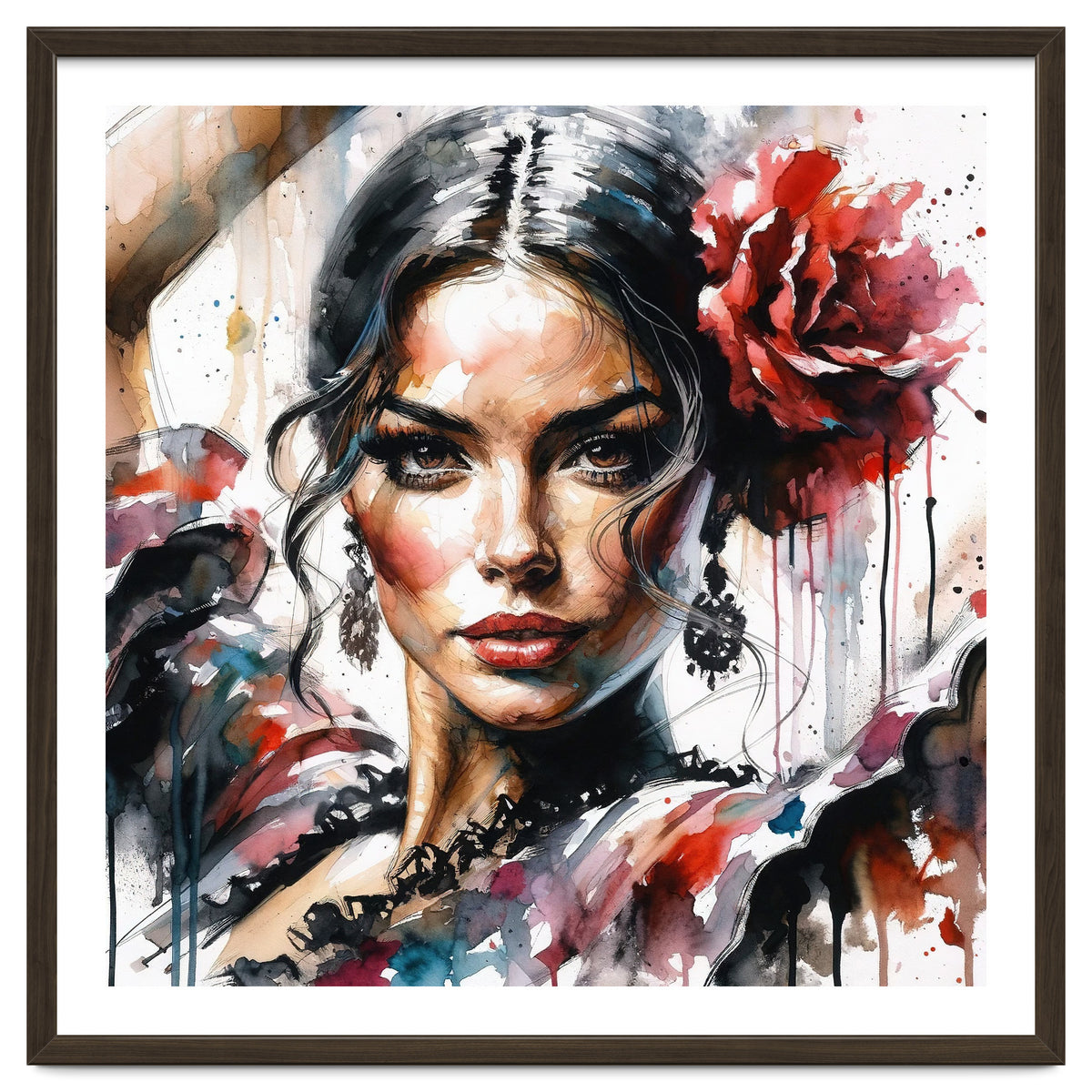 Watercolor Flamenco Dancer #2