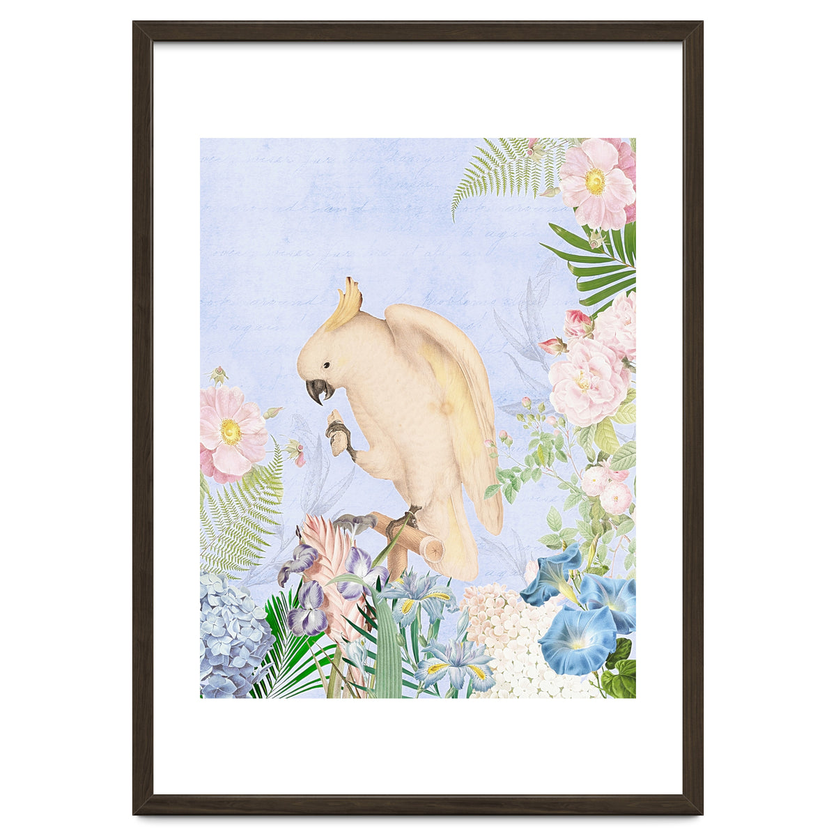 White Cockatoo In Flower Jungle