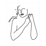 Eternally Connected, Abstract Line Art Love, Sketch Drawing Minimal, Eclectic Human Couple Connection Minimalism Concept (Print Only) thumbnail