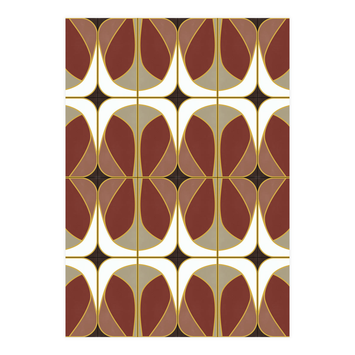 Umber Nouveau Tiles (Print Only)