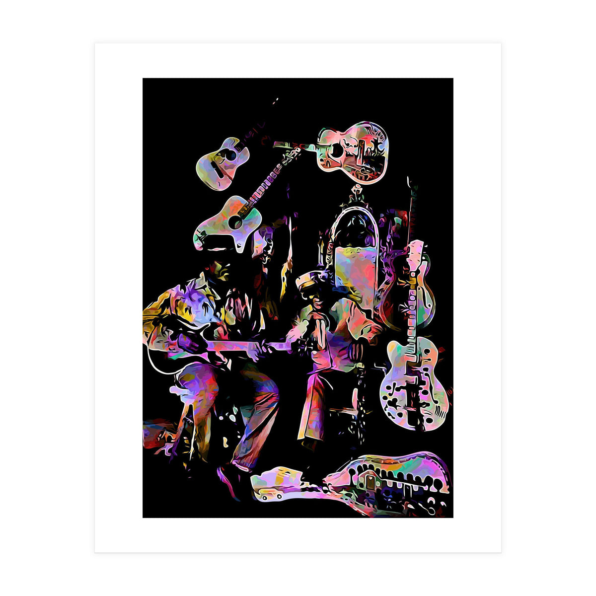 Cool John Ferguson And Captain Luke Blues Musician Legend Colorful (Print Only)