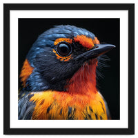 Vibrant Bird With Orange And Blue Plumage
