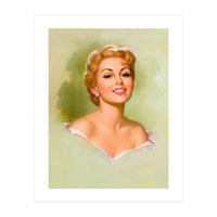 Pinup Blonde Girl Portrait (Print Only)
