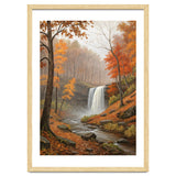 Serene Autumn Waterfall in Misty Forest thumbnail