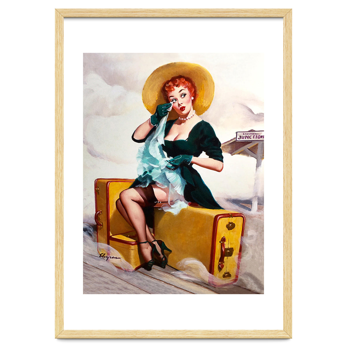 Pinup Sexy Girl Left At The Bus Station