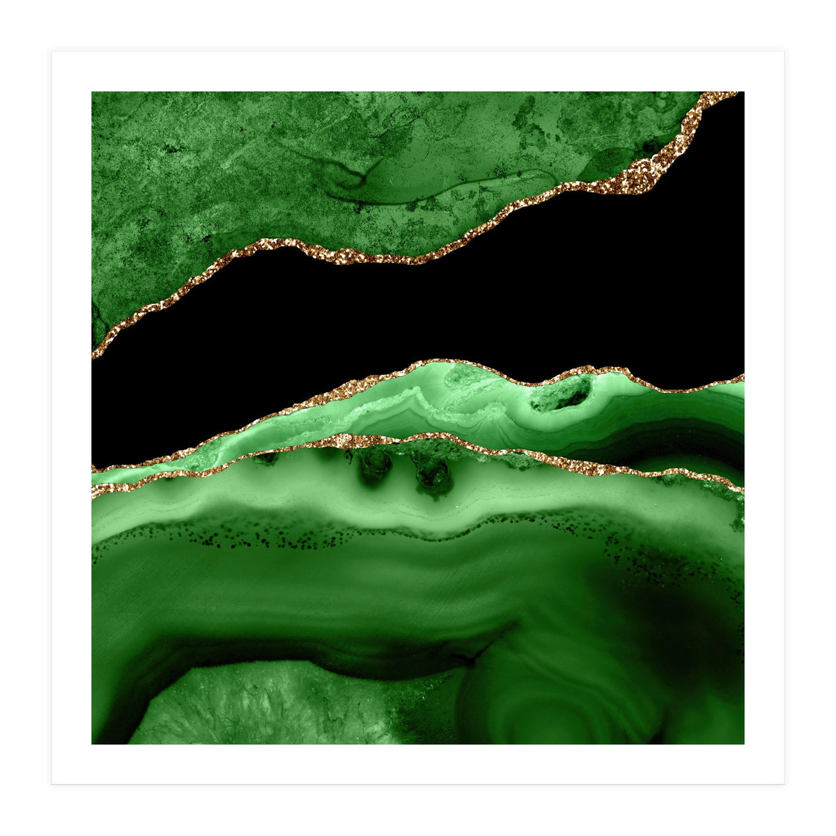 Green & Gold Agate Texture 13 (Print Only)