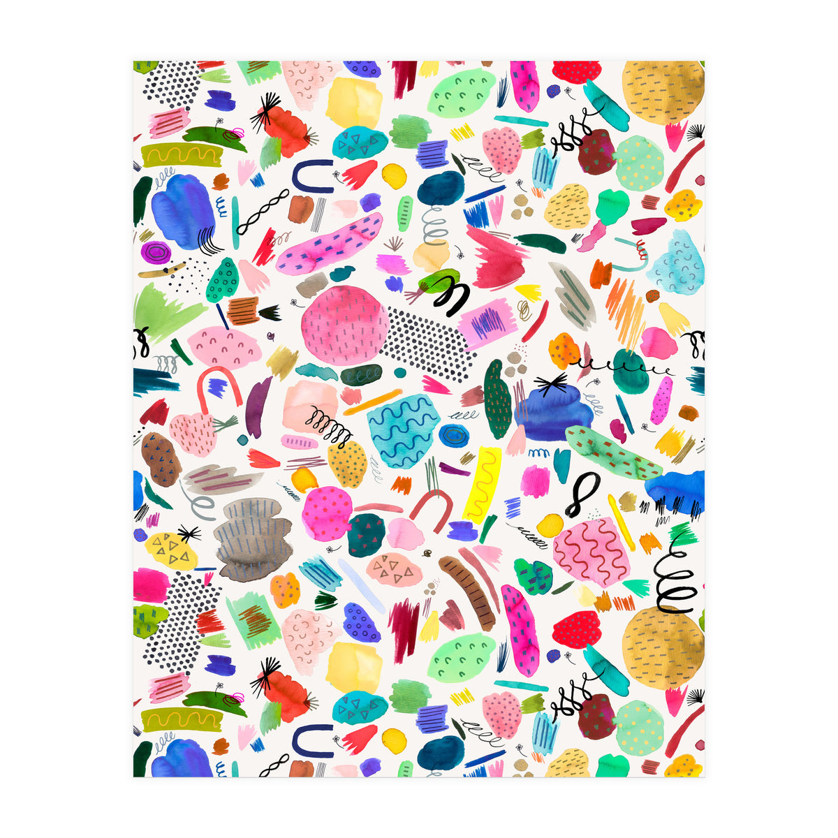 Abstract Colourful Marks Scribbles (Print Only)