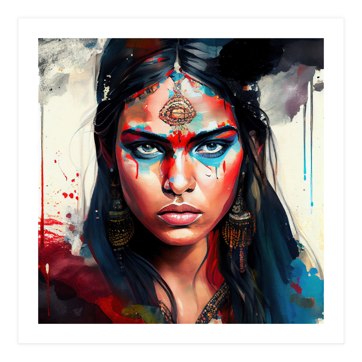 War Paint Hindu Warrior Portrait (Print Only)