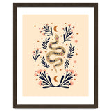 Snake And Flowers Beige And Indigo thumbnail