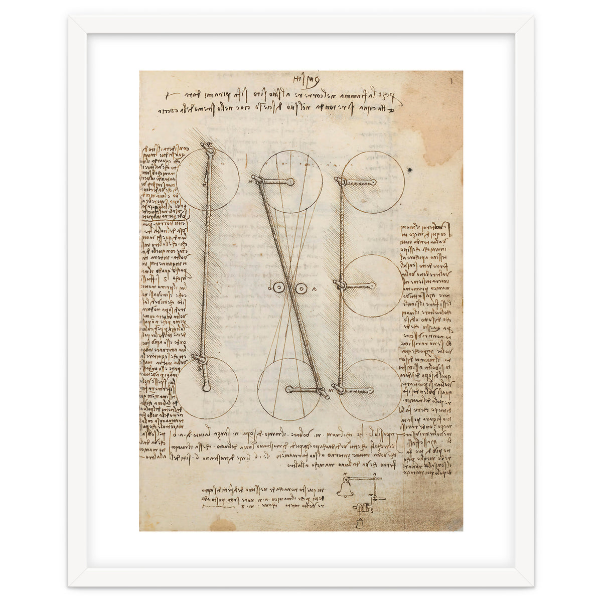 Folio f 1r. Codex Madrid I (Ms. 8937) "Treaty of statics and mechanics", 192 folios with 384 page...