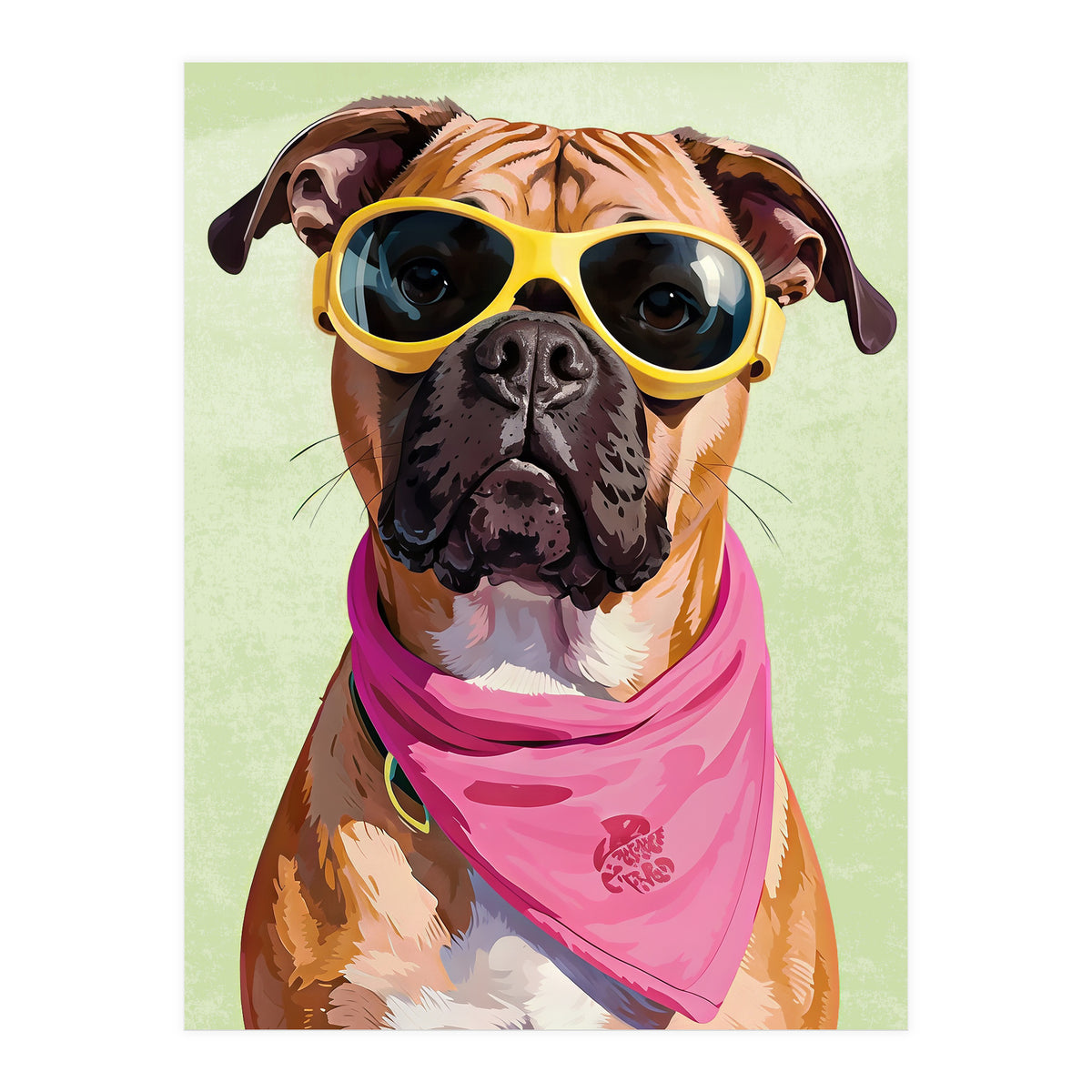 Cool Dog with Sunglasses – Funky Bandana  (Print Only)