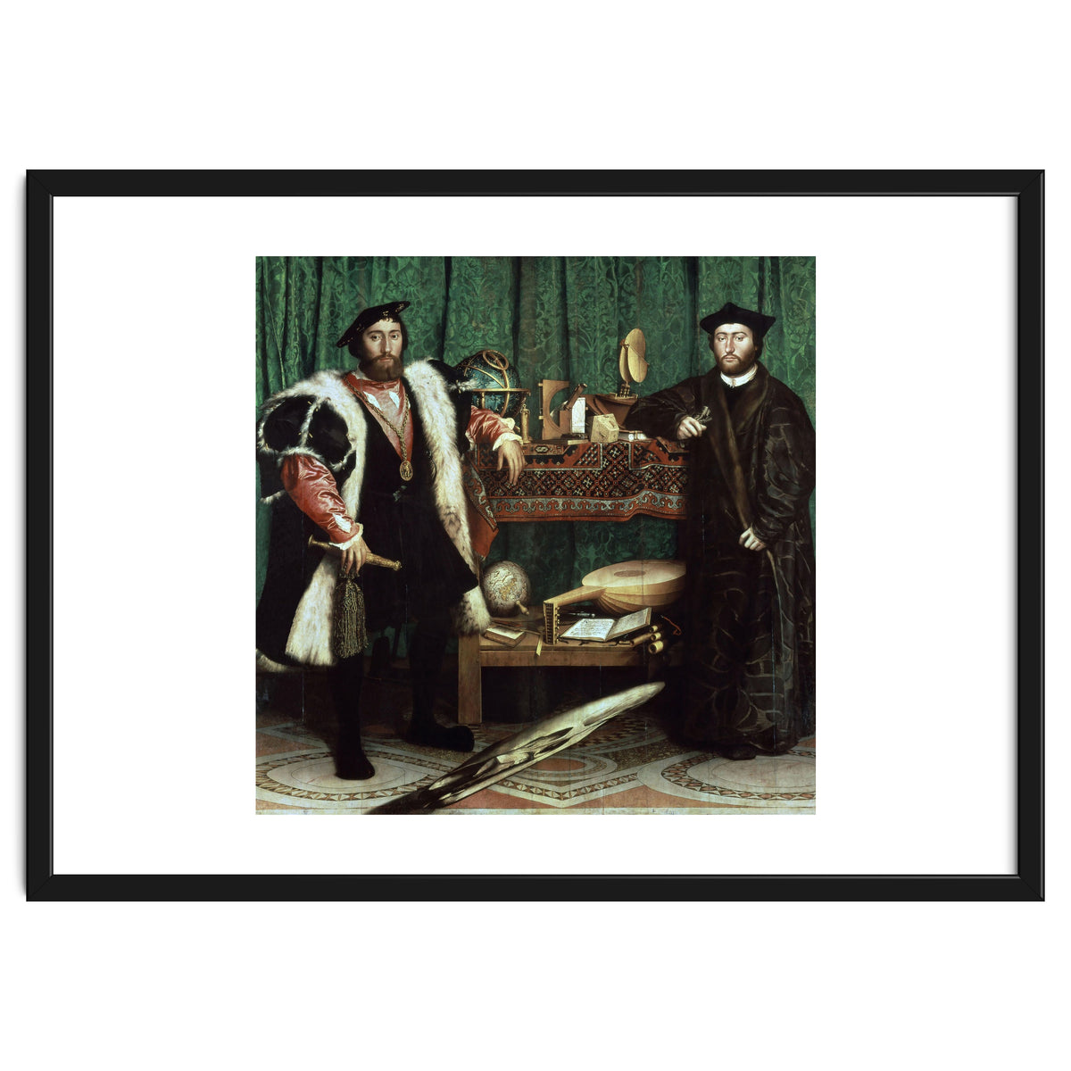 Germany school. The Ambassadors (with anamorphosis in the lower part of the painting). 1533. Oil ...