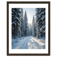 Serene Winter Wonderland Forest Road