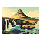 Vintage Iceland, Kirkjufell Mountain Poster (Print Only) thumbnail