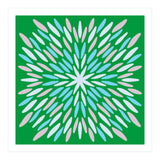 Petal Burst - green, blue, beige (Print Only) thumbnail