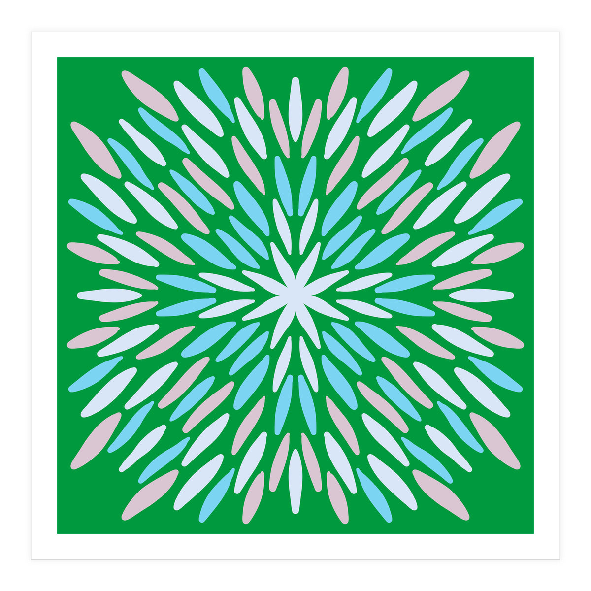 Petal Burst - green, blue, beige (Print Only)