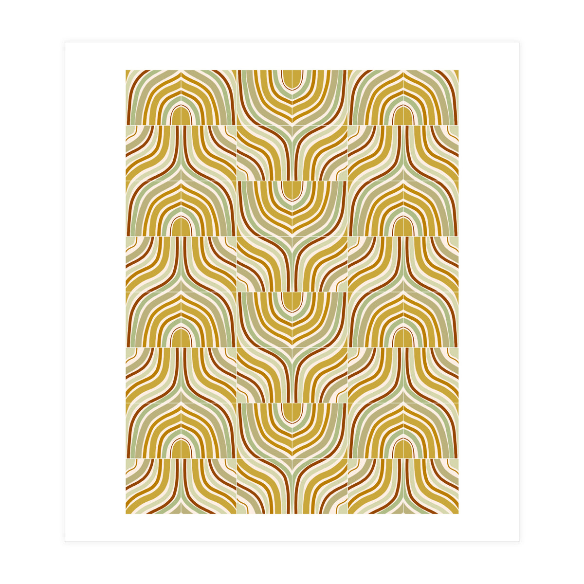 Ochre Marbled Tiles (Print Only)