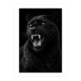 Black leopard with colorful eyes portrait (Print Only) thumbnail