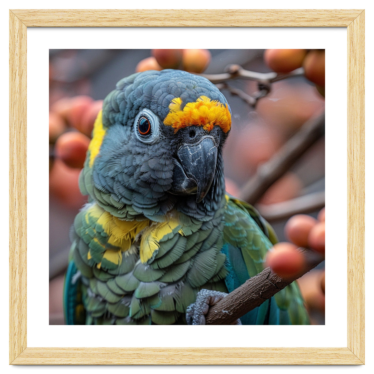 Yellow Headed Amazon Parrot Close Up Portrait