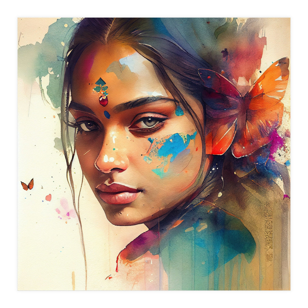 Butterfly Whisper Hindu Portrait (Print Only)