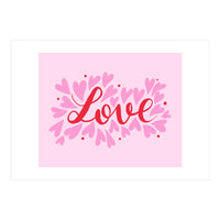 Love hearts - pink and red (Print Only)