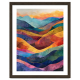 Jewel-Toned Abstract Mountain Landscape Wall Art thumbnail