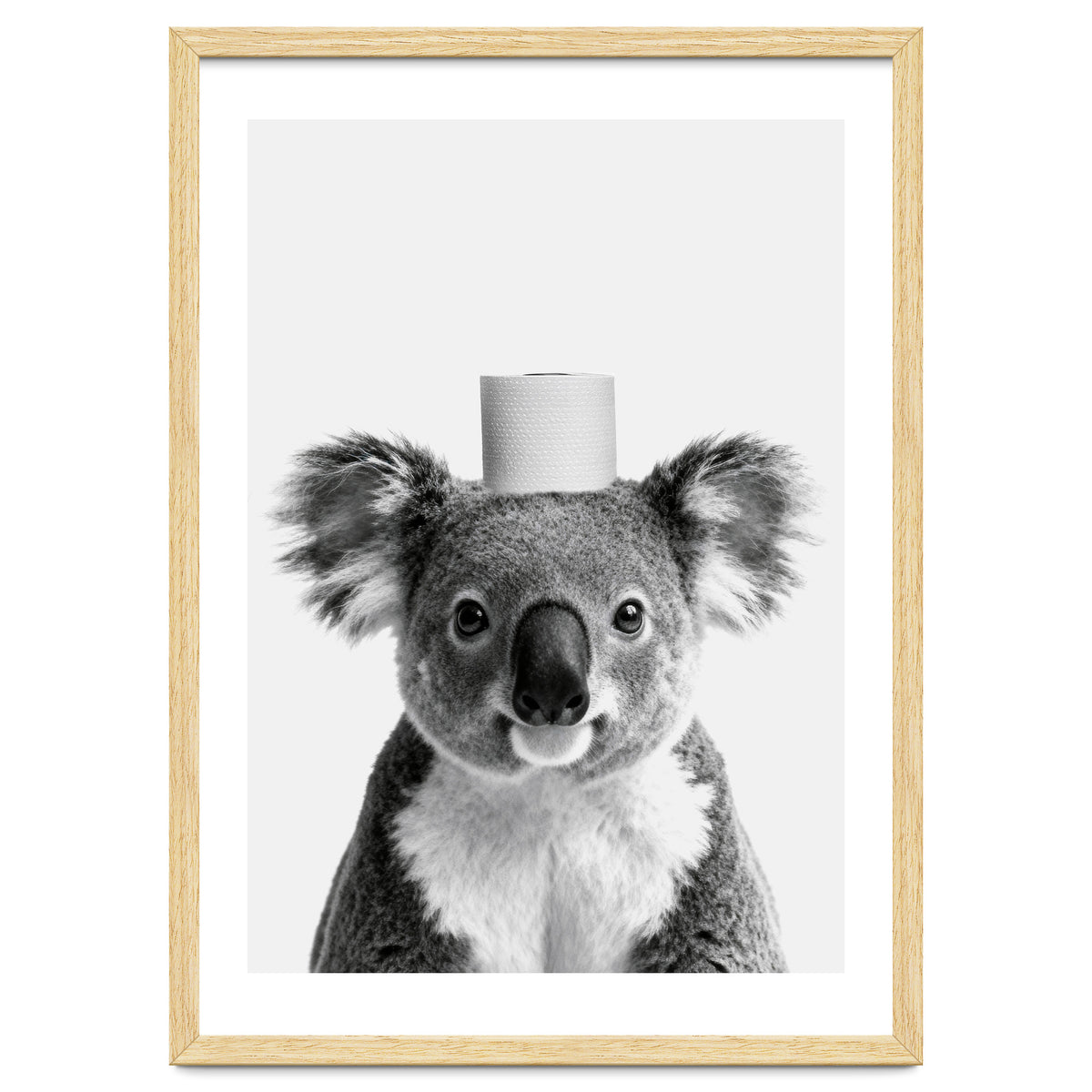Koala, Toilet Paper Crown, Cute Animal Bathroom Art