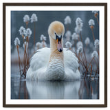 Swan Floating Serene On Calm Water thumbnail