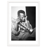 Jazz trumpeter Miles Davis early in his career playing in New York City, circa 1955. thumbnail