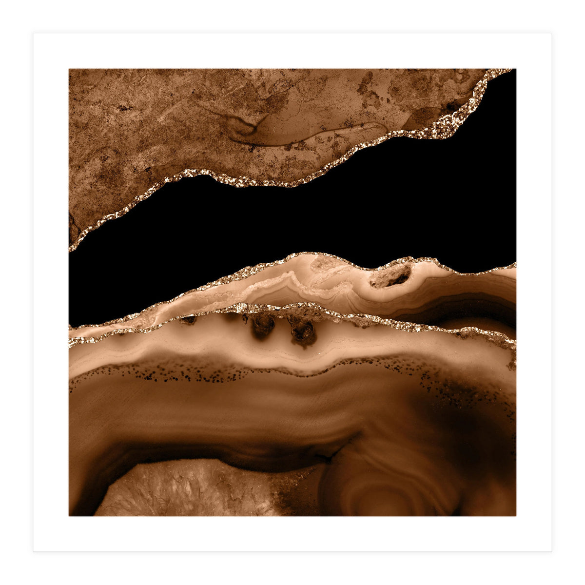 Brown & Gold Agate Texture 13 (Print Only)