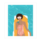 Chilling In The Moment, Eclectic Bohemian Black Woman Of Color, Swimming Pool Afro Fashion Vacation Enjoy Summer (Print Only) thumbnail