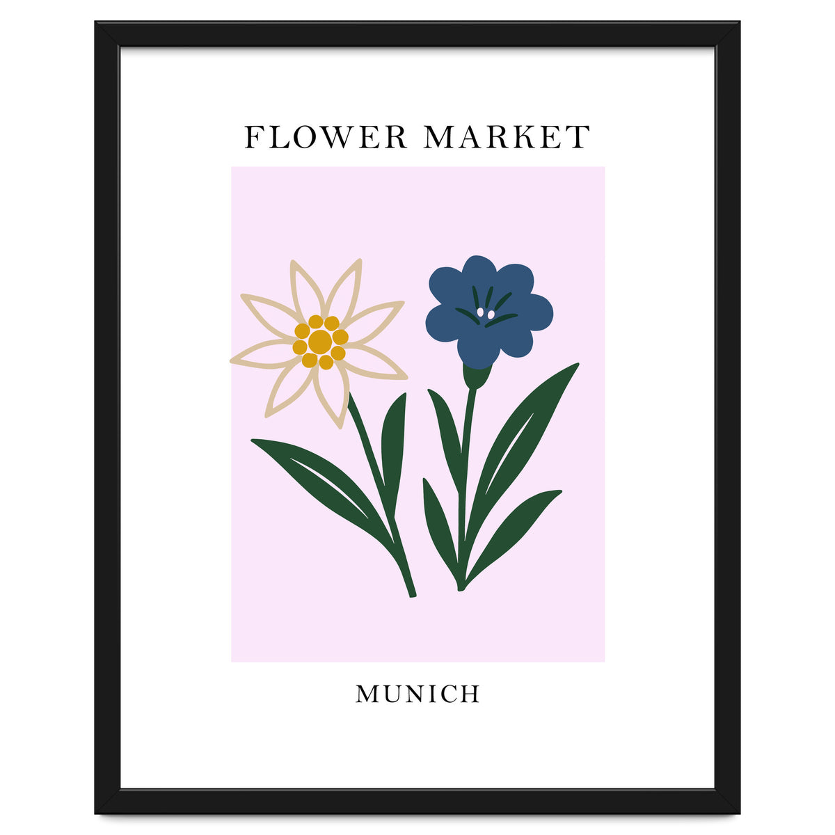 Munich Flower Market - Minimalist Edelweiss Botanical Print