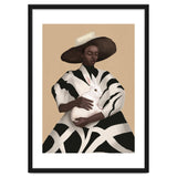 Woman In Stripes Holding A White Rabbit thumbnail