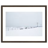Benches along the pier on snow beach thumbnail