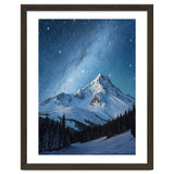 Majestic Snow-Capped Mountain Peak Under a Brilliant Starry Night Sky thumbnail