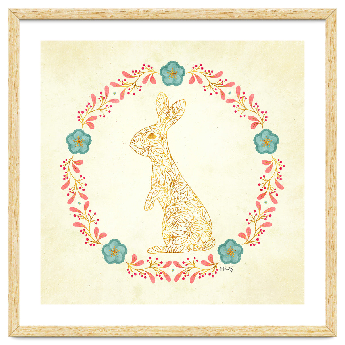 Floral Rabbit Wreath