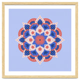 Mandala flower - blue and coral thumbnail