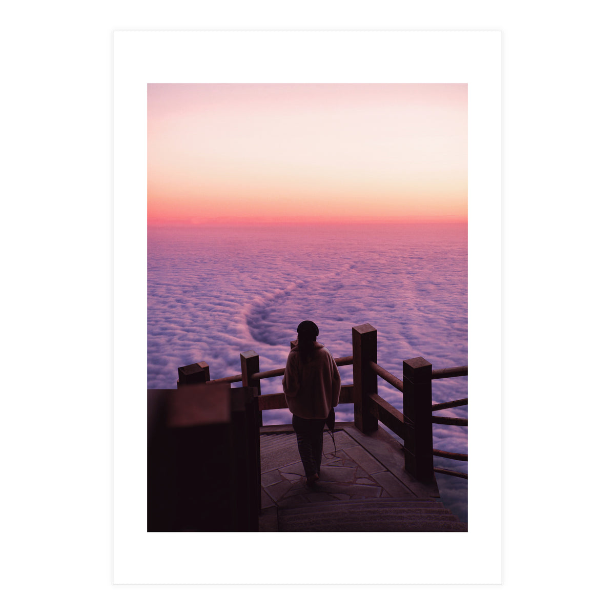 Woman Waiting Sunset (Print Only)