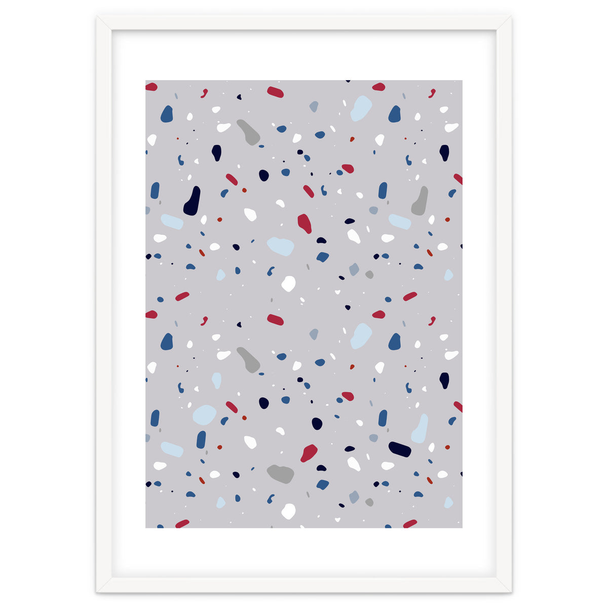 Modern Gray Blue Rounded Terrazzo