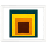 JOSEF ALBERS - HOMAGE TO THE SQUARE DARK GREEN YELLOW ORANGE BROWN thumbnail