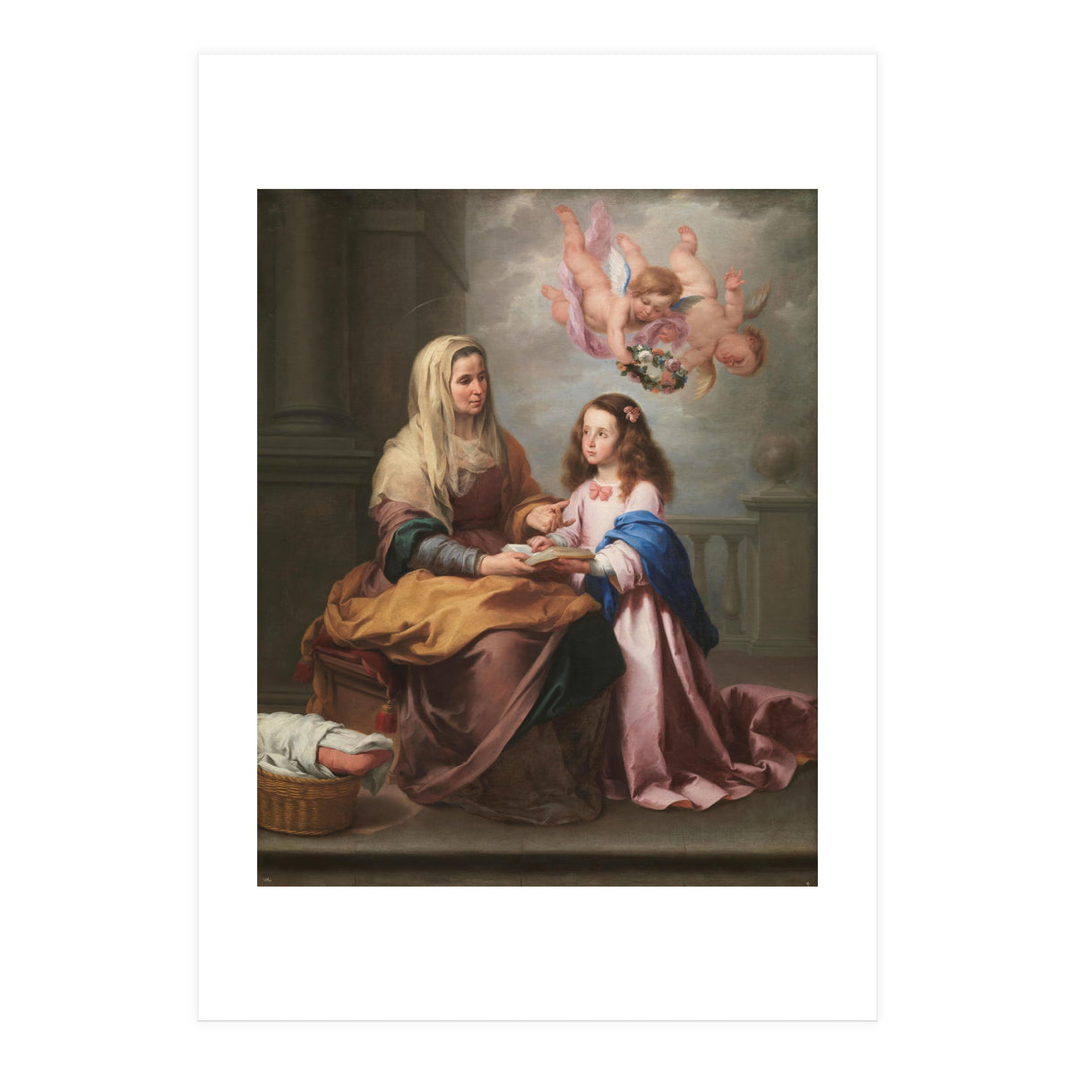 Bartolomé Esteban Murillo / 'Saint Anne with the Virgin', ca.  1655, Spanish School. VIRGIN MARY. (Print Only)