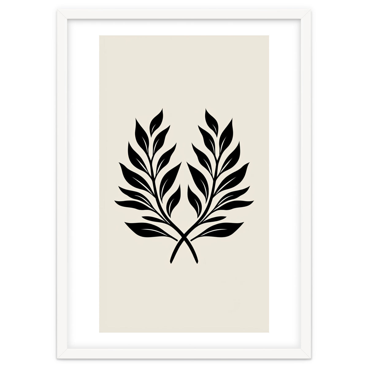 Minimalist Laurel Wreath: Botanical Line Art