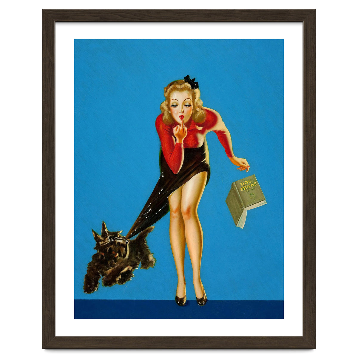 Pinup Girl And Dog Tricks