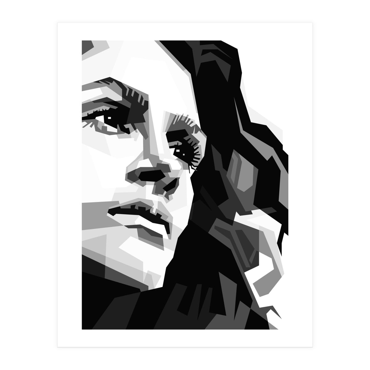 Julia Roberts Monochrome Illustration (Print Only)